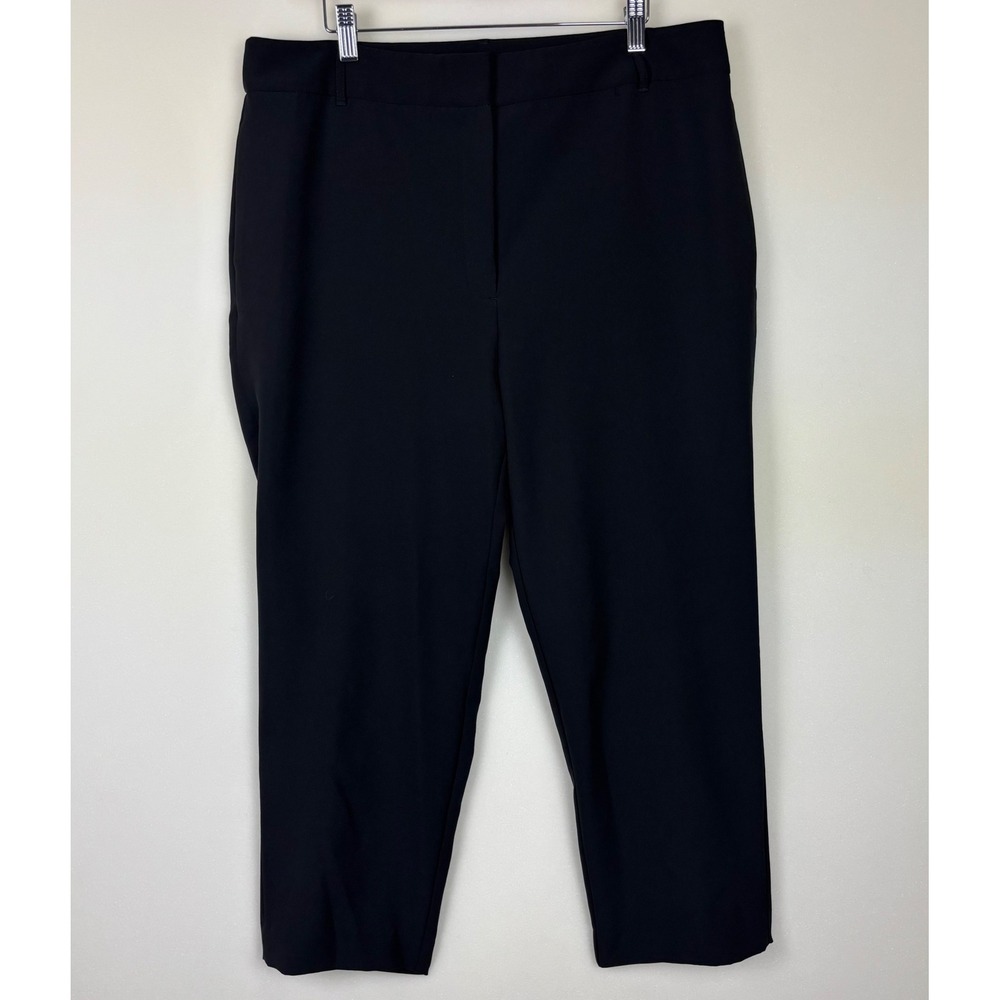 Chico's Women's Pants SZ 14R (2.5R) Black Straight‎ Leg Office Work Minimalist